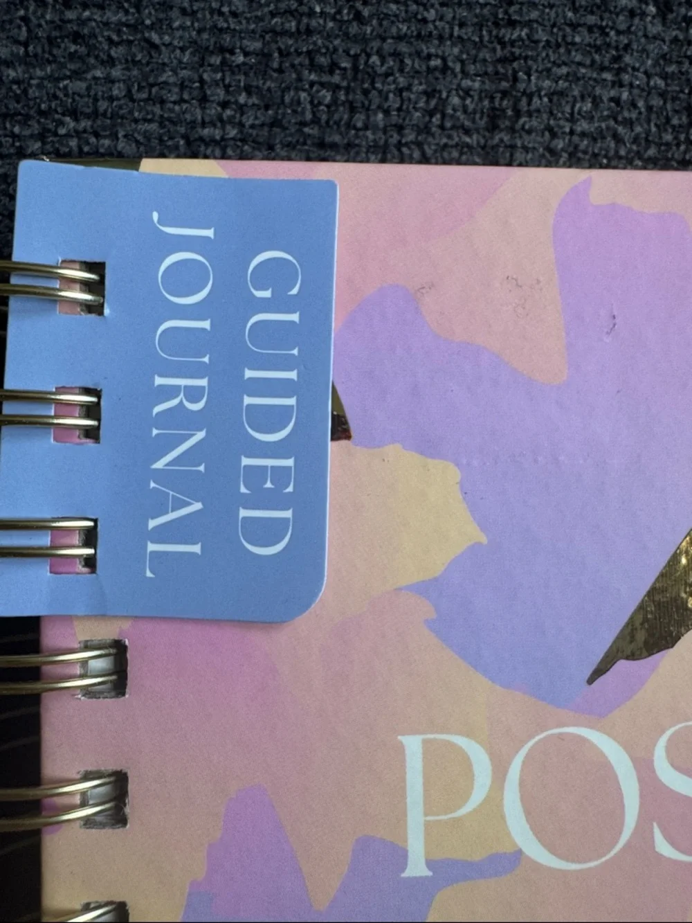 Positive Energy Spiral Guided Mindfulness Journal - Pastel Holographic Floral